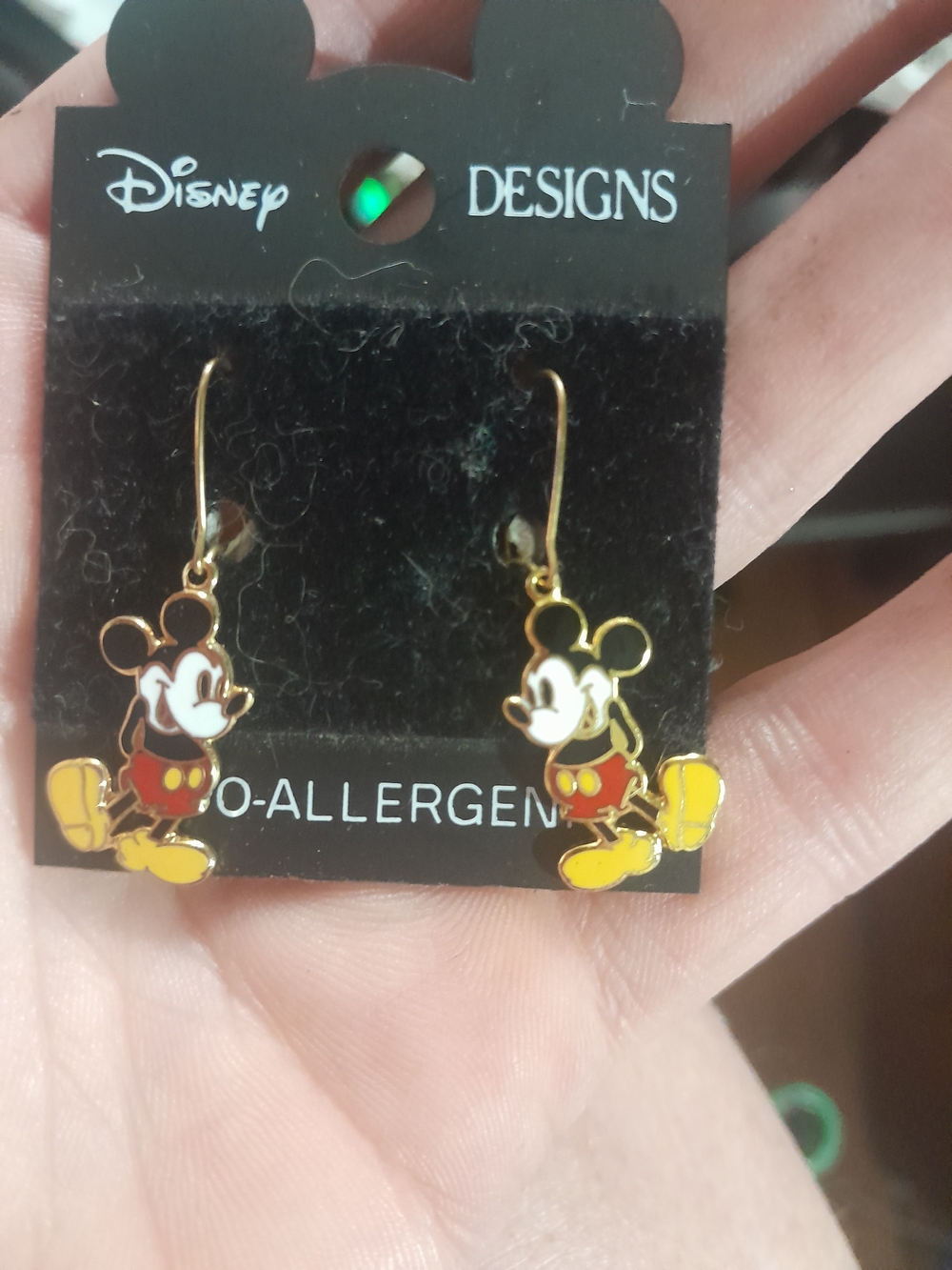 Disney Gold-Tone Mickey Mouse Red & Yellow Drop Earrings
